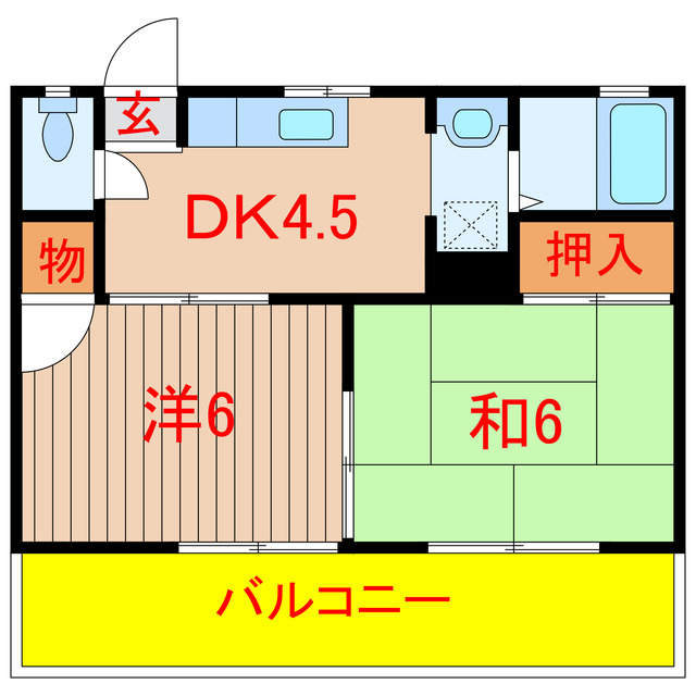 船橋市七林町のアパートの間取り