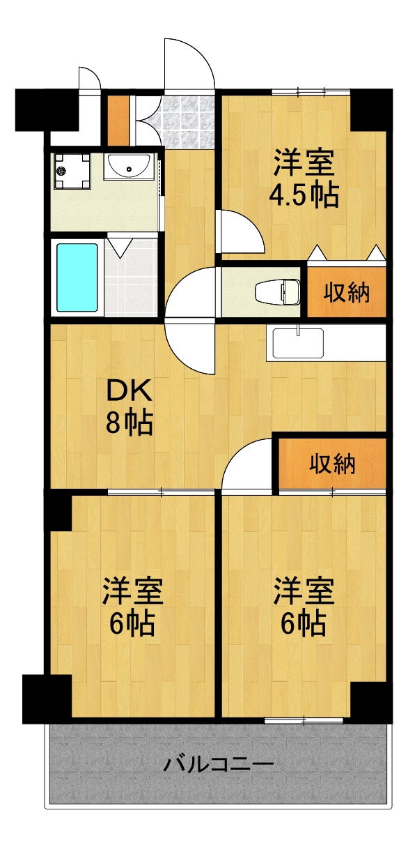 横浜市都筑区仲町台のマンションの間取り