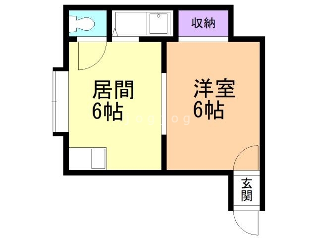 江別市野幌若葉町のアパートの間取り