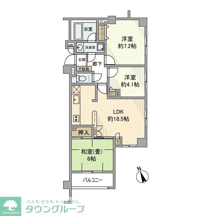 練馬区羽沢のマンションの間取り