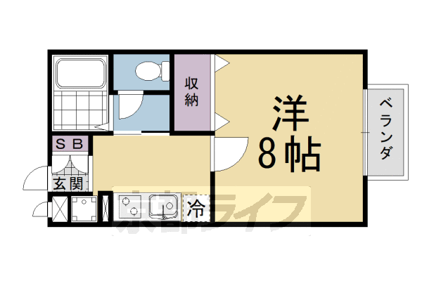 京都市伏見区景勝町のアパートの間取り