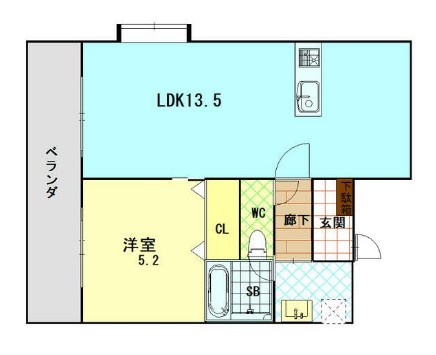 鹿児島市甲突町のマンションの間取り