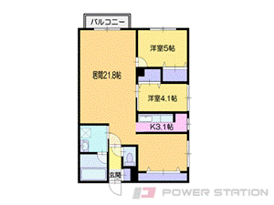 小樽市住吉町のマンションの間取り