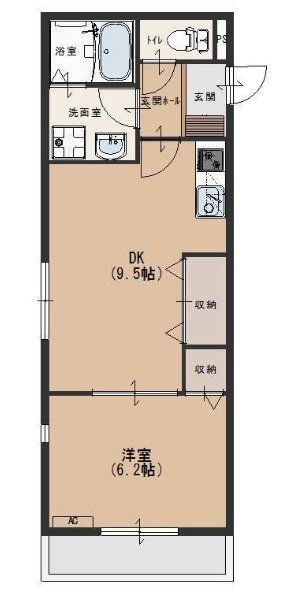 所沢市西所沢のアパートの間取り