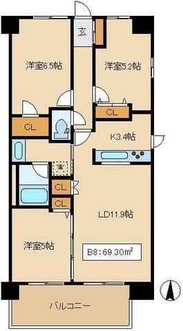 荒川区南千住のマンションの間取り