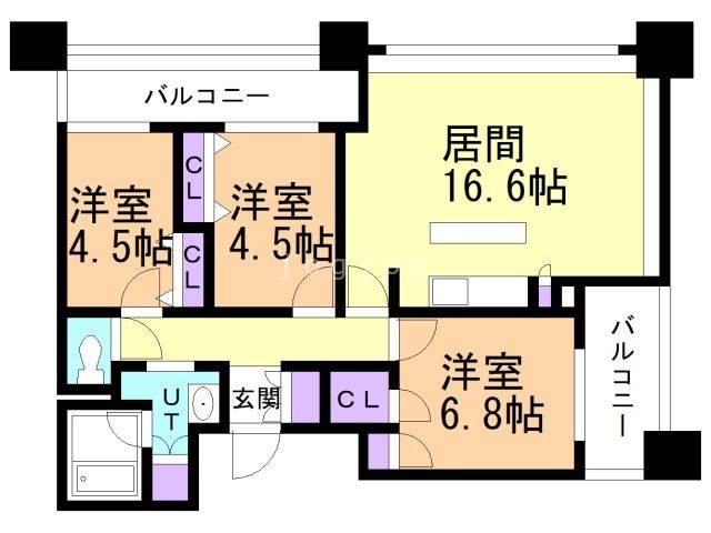 ラフィネタワー札幌南３条の間取り