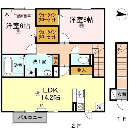 新居浜市船木のアパートの間取り