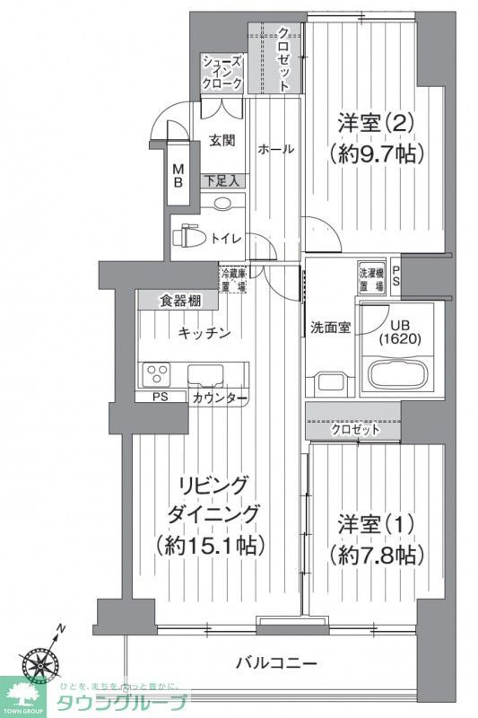 T s garden北柏 2号棟の間取り写真