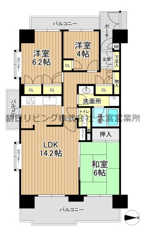ＪＲ京浜東北線 大宮駅 徒歩9分 13階建 築31年の間取り写真