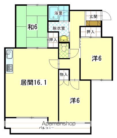 マンション北斗富岡Iの間取り写真