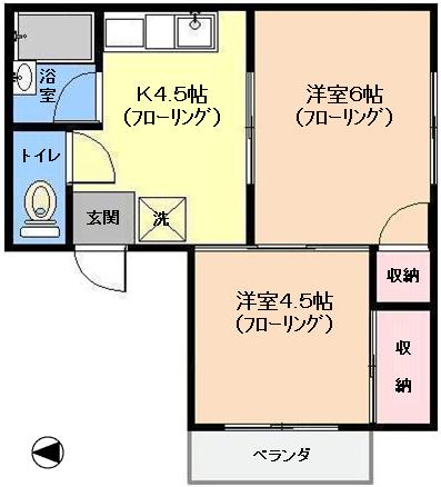 江戸川区南葛西のアパートの間取り