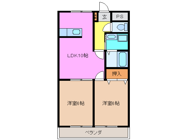 津市一志町庄村のマンションの間取り