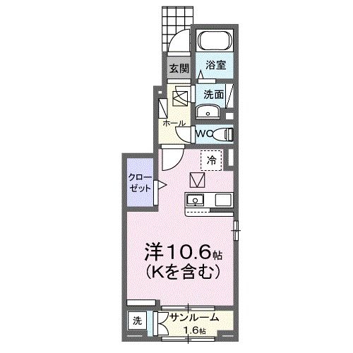 新居浜市下泉町のアパートの間取り