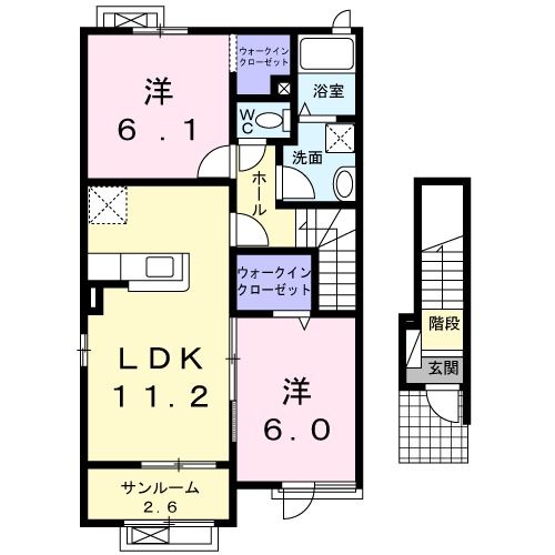 ペルフェット２１１　Ａの間取り