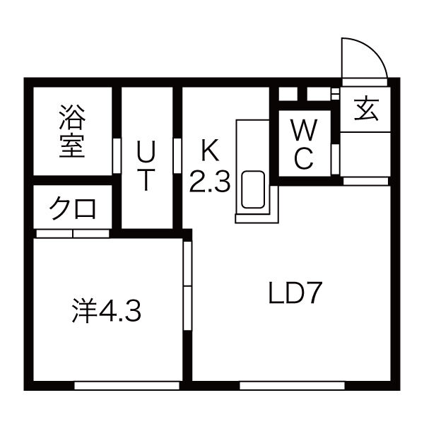 小樽市稲穂のアパートの間取り