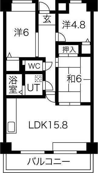 吹田市佐井寺のマンションの間取り