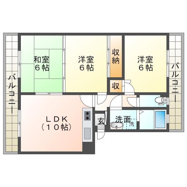 旭ホール五代の間取り