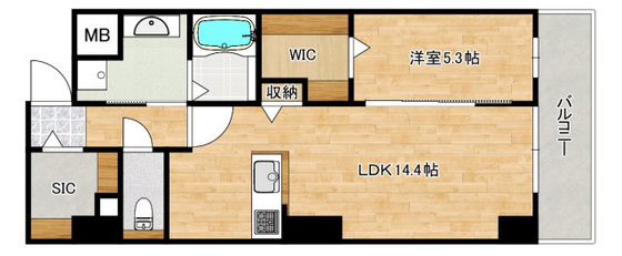 広島市中区橋本町のマンションの間取り