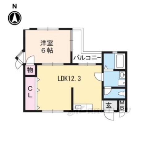 【京都市右京区西院西今田町のマンションの間取り】