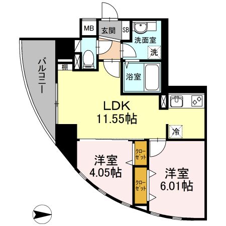 コンフォートレジデンス仙台東口の間取り