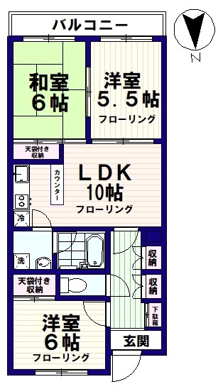 中野区南台のマンションの間取り