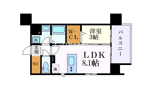 名古屋市中区栄のマンションの間取り