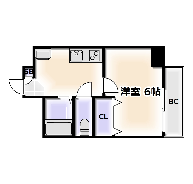 【大阪市西成区岸里東のマンションの間取り】