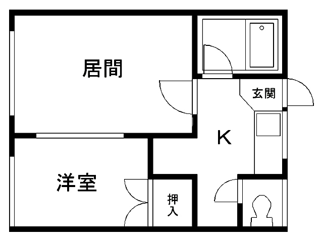 青森市大字合子沢のアパートの間取り