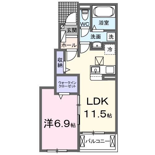 【東温市北方のアパートの間取り】