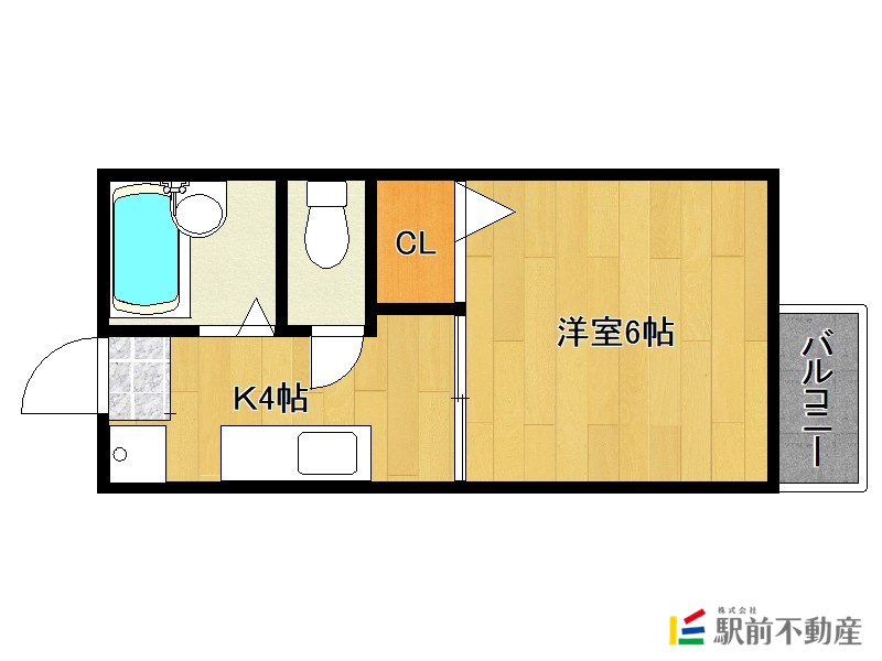 筑紫野市原田のアパートの間取り