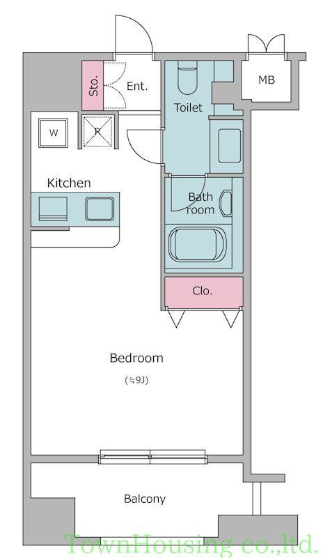 港区東新橋のマンションの間取り