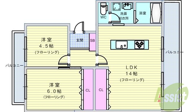 【隆豊ハイツの間取り】