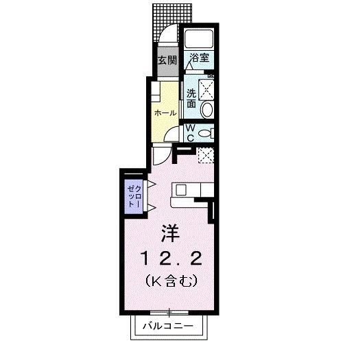 大竹市東栄のアパートの間取り