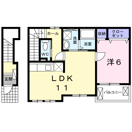 高知市介良のアパートの間取り