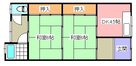 富田林市錦織南のアパートの間取り