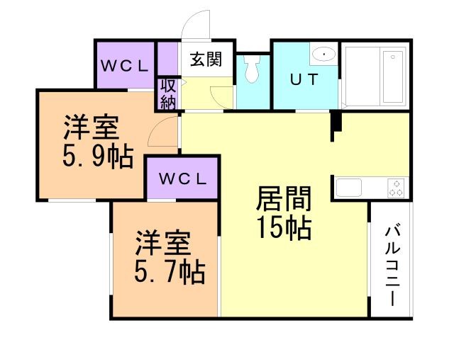 札幌市厚別区厚別南のマンションの間取り