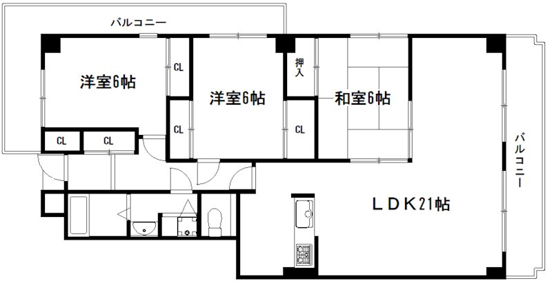 京都市中京区絹屋町のマンションの間取り