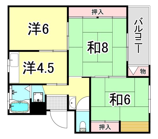 神戸市東灘区渦森台のマンションの間取り