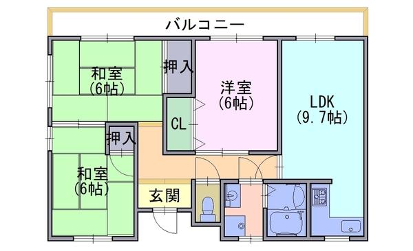 サンレスポアール山崎の間取り