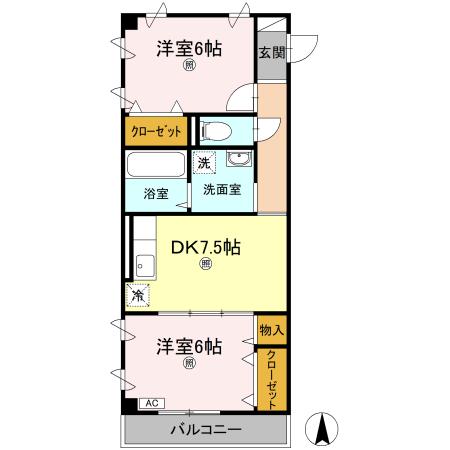 高知市高そねのマンションの間取り