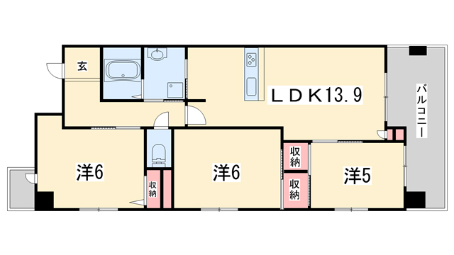 【ヴィラ御所南の間取り】