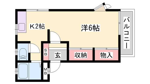 小野市垂井町のアパートの間取り