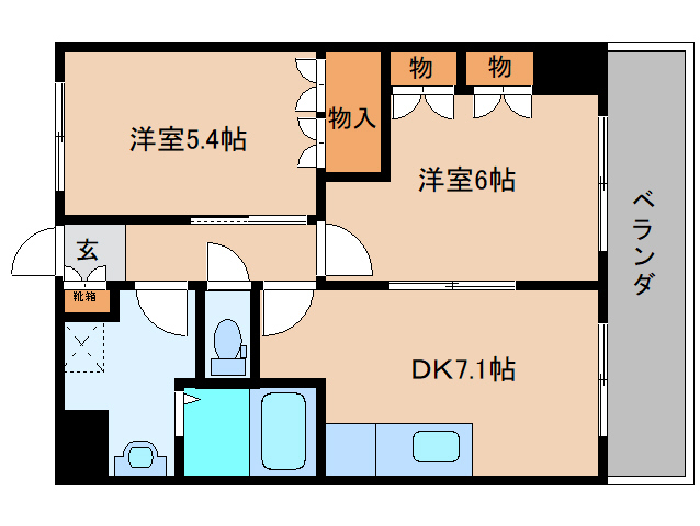 香芝市穴虫のマンションの間取り