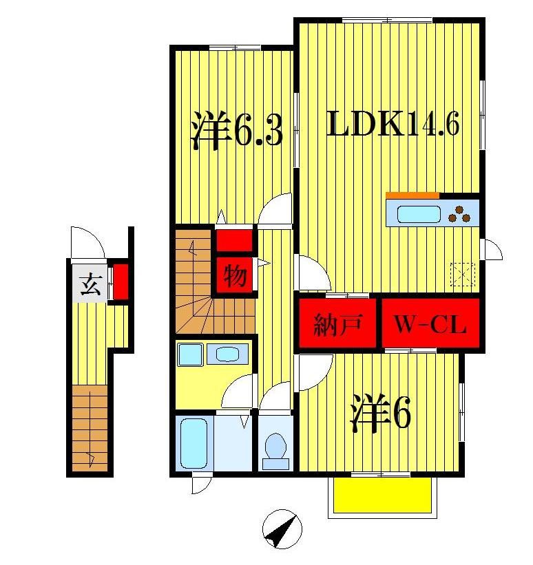 船橋市宮本のアパートの間取り