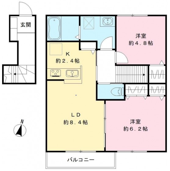 草加市旭町のアパートの間取り