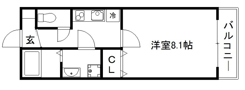 京都市上京区北玄蕃町のアパートの間取り