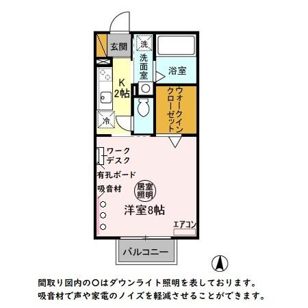 茂原市東茂原のアパートの間取り