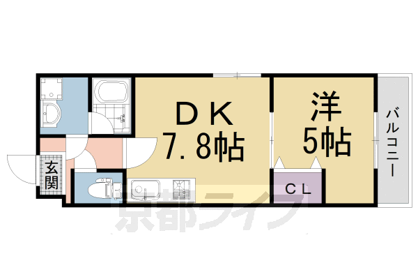 京都市伏見区大阪町のマンションの間取り