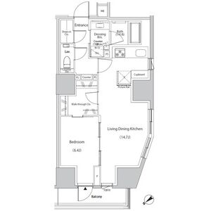 新宿区市谷田町のマンションの間取り