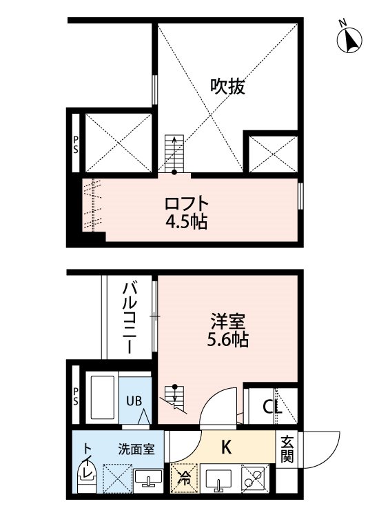 名古屋市中川区南脇町のアパートの間取り